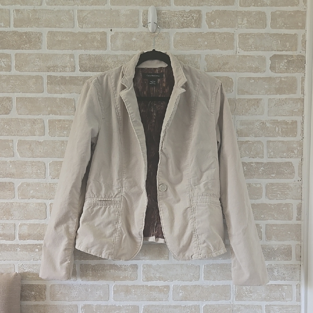 Calvin Klein Jeans Cream Blazer Lightweight Versatile